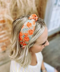 Texas Bling Paige Rose Knotted Headband- Brown Neutral Babe