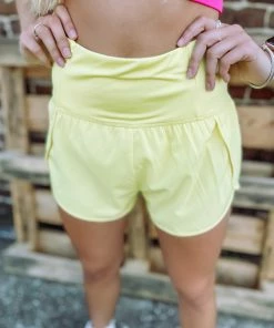Love Tree Sonia Fitted Athletic Shorts- Lime