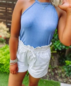 Haptics Take Me Away: Resort Edition Trinity Rib Halter Neck Tank Top