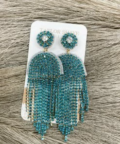 Texas Bling Turquoise Dazzle Drop Earrings Jewelry