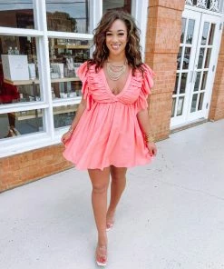 Entro Ashley Flutter Sleeve Mini Dress