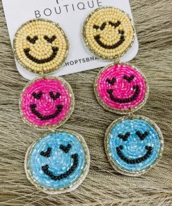 Texas Bling Jewelry Toni Triple Smile Beaded Earrings