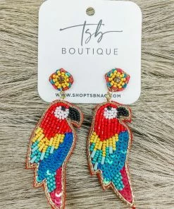 Texas Bling Take Me Away: Resort Edition Parrot Beaded Earrings