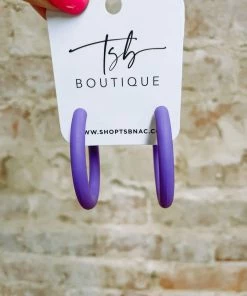 Texas Bling Oakley Loop Earrings- Purple