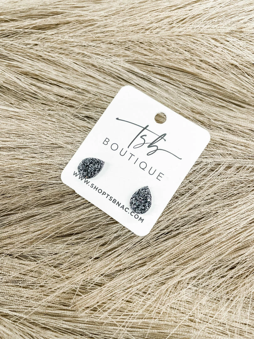 Texas Bling Jewelry Druzy Teardrop Stud Earrings- GunmetalDruzy Teardrop Stud Earrings- Gold 1 Texas Bling Jewelry Druzy Teardrop Stud Earrings- GunmetalDruzy Teardrop Stud Earrings- Gold