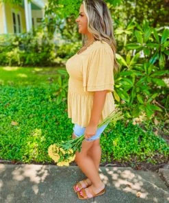 Hayden Plus Brianna Swiss Dot Peplum Top