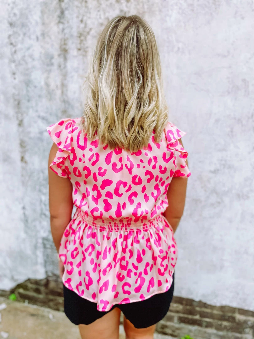 Hailey & Co Joyce Cheetah Smocked Waist Top Tops 5 Hailey & Co Joyce Cheetah Smocked Waist Top Tops