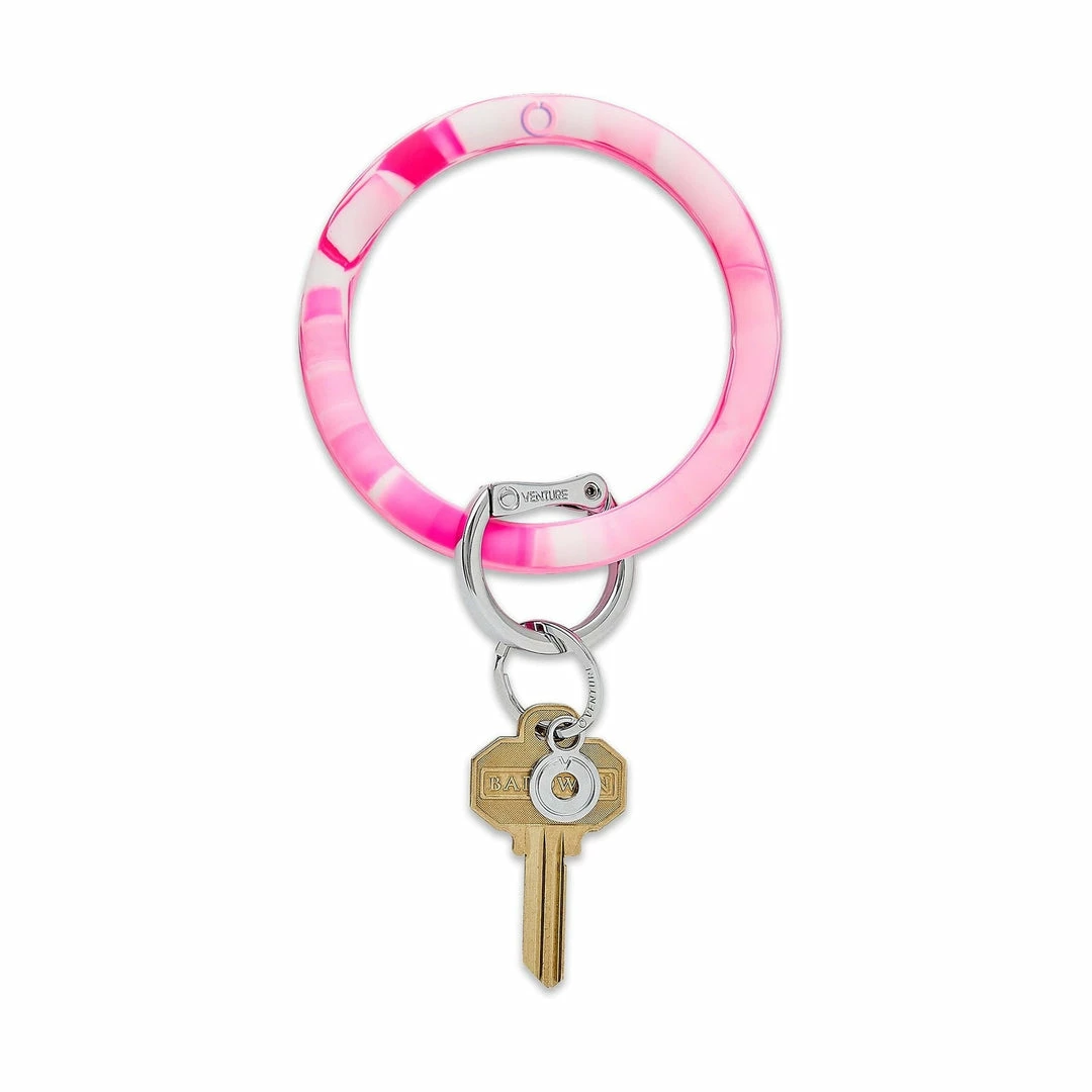 Texas Bling Ticked Pink Marble Collection Key Ring 1 Texas Bling Ticked Pink Marble Collection Key Ring