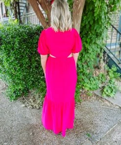 Flying Tomato Dresses Felicia Solid Woven Maxi Dress