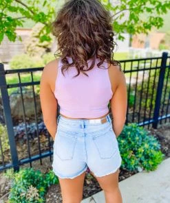 Zenana Premium Tops Taylor Seamless Cropped Tank Top- Dusty Lavender