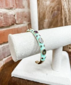 Texas Bling Porsha Enamel Bangles- Mint