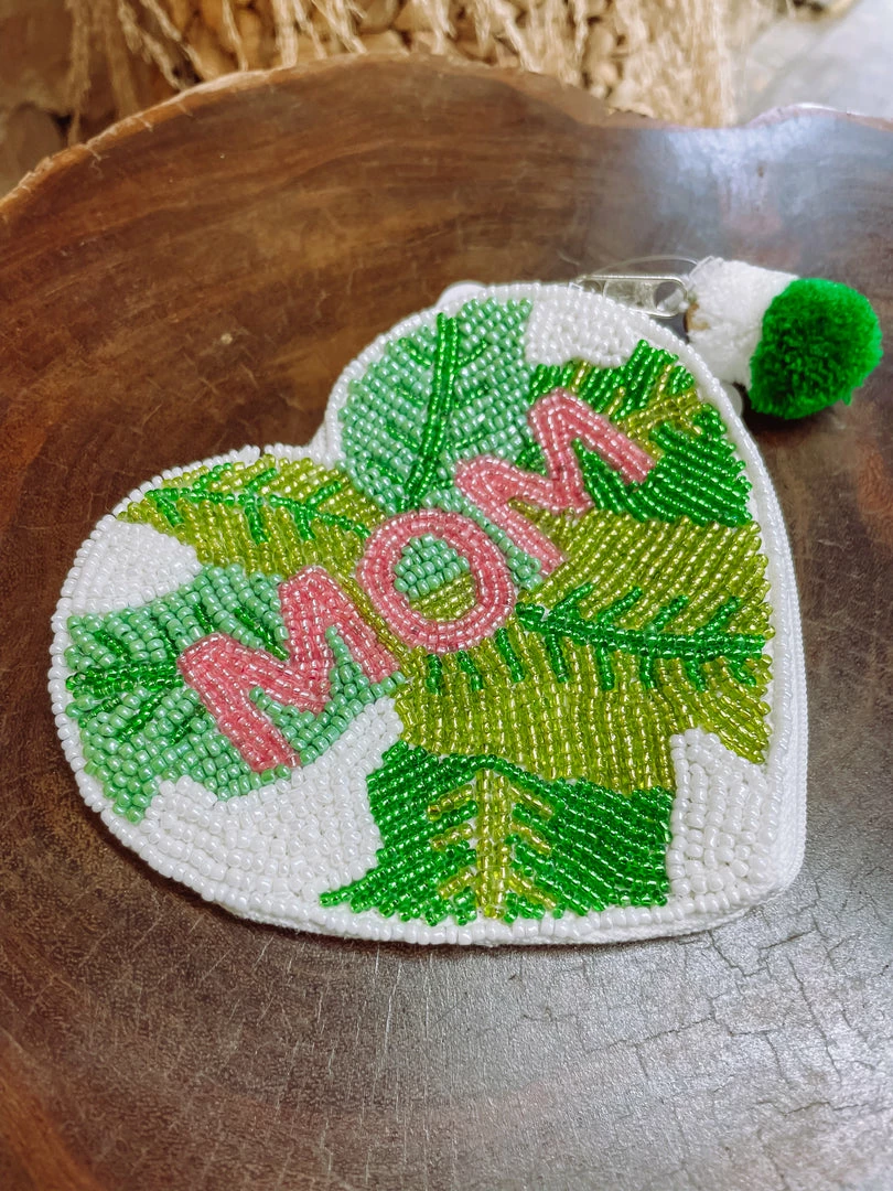 Texas Bling Palm Leaf Mom Beaded Pouch Bags 2 Texas Bling Palm Leaf Mom Beaded Pouch Bags