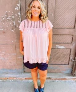 Hailey & Co Plus Jaylee Embroidered Thread Mixed Yoke Top 8 Hailey & Co Plus Jaylee Embroidered Thread Mixed Yoke Top