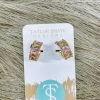 Texas Bling Crystal Baguette Huggies Earrings- Pastel