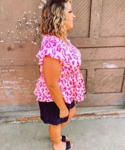 Hailey & Co Sandra Cheetah Smocked Waist Top 8 Hailey & Co Sandra Cheetah Smocked Waist Top