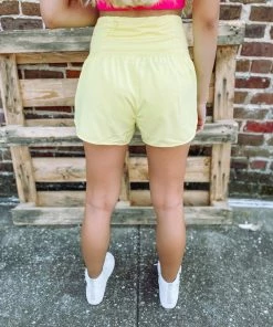 Love Tree Sonia Fitted Athletic Shorts- Lime