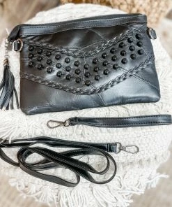 Texas Bling Rylee Chain Studded Clutch Bags