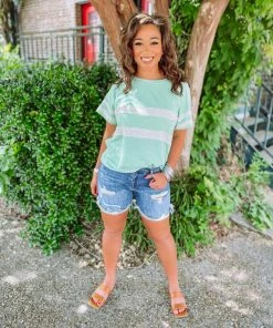 Cotton Bleu Adaline Low Striped Oversized Top