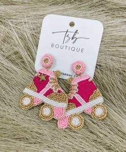 Texas Bling Jewelry Roller Skates Beaded Earrings