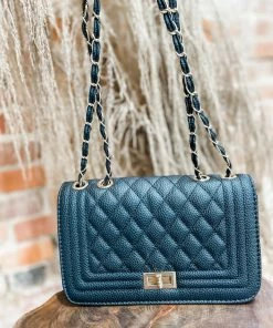 Texas Bling Nina Faux Leather Crossbody- Black Bags