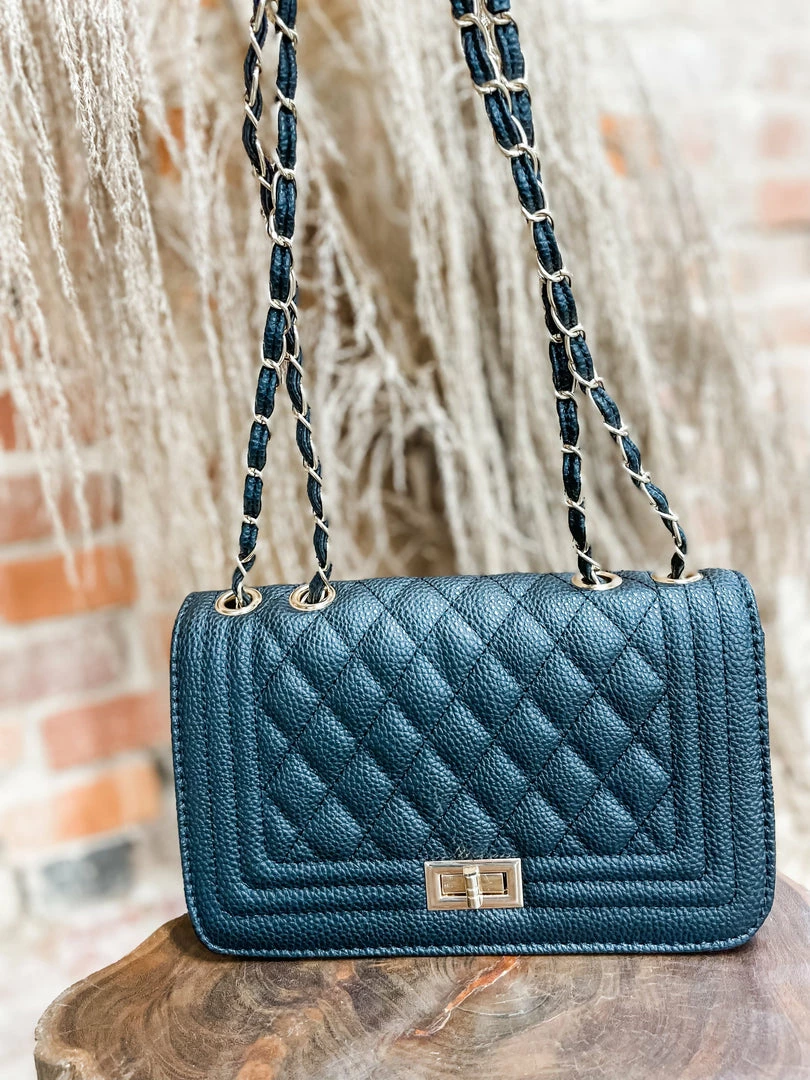 Texas Bling Nina Faux Leather Crossbody- Black Bags 2 Texas Bling Nina Faux Leather Crossbody- Black Bags