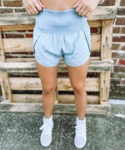 Love Tree Bottoms Sonia Fitted Athletic Shorts- Verdigris