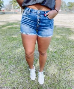 Kancan Denim Everly High Rise Cuffed Shorts