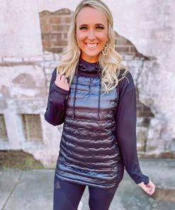 Mono B Micah Puff Body Pullover- Black