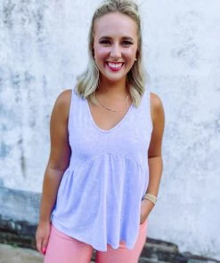 Fantastic Fawn Tops Lexie Mineral Wash Loose Fit V Neck Tank Top