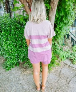 Cotton Bleu Annie Color Blocked Shorts Set- Berry