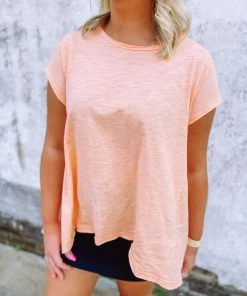 Easel Kelly Cotton Slub Loose Fit Top Tops