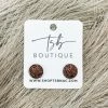 Texas Bling Druzy Round Stud Earrings- Bronze Jewelry