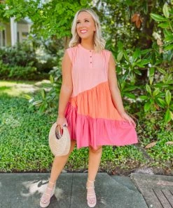 Umgee Camilla Color Block Sleeveless Dress Dresses