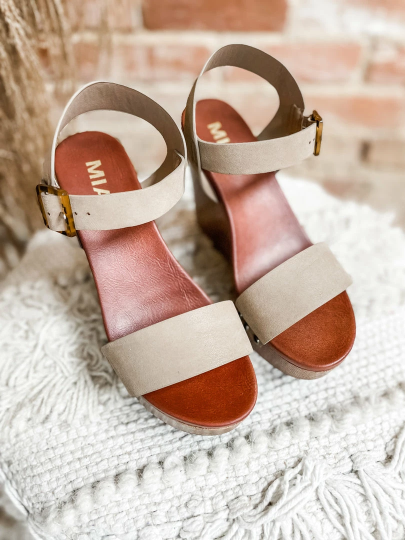 Mia Shoes Senna Wedges- Tan 5 Mia Shoes Senna Wedges- Tan