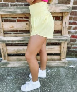 Love Tree Sonia Fitted Athletic Shorts- Lime