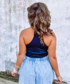 Trend Notes Ellis Rib Knit Halter Bodysuit- Black Tops 7 Trend Notes Ellis Rib Knit Halter Bodysuit- Black Tops