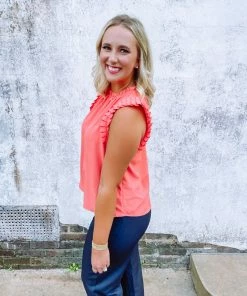 Ces Femme Wynter Knife Pleats Should Ruffle Top Tops