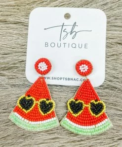 Texas Bling Jewelry Watermelon Sunglasses Beaded Earrings