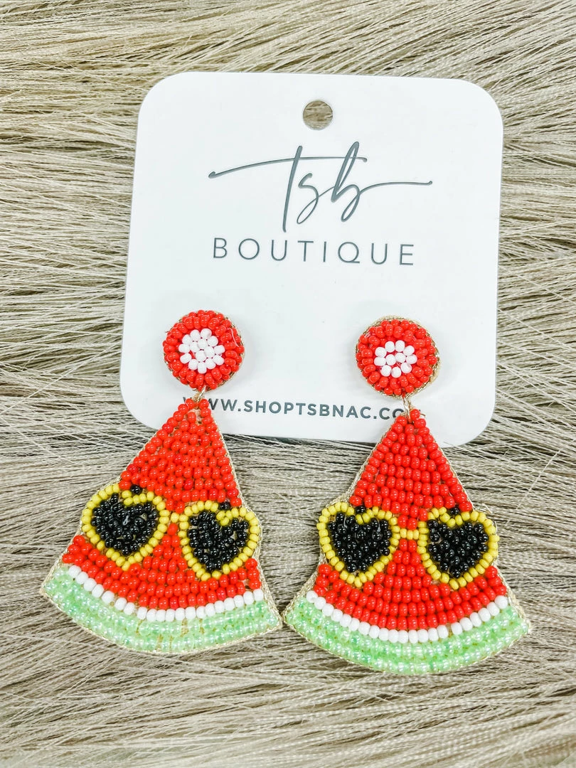 Texas Bling Jewelry Watermelon Sunglasses Beaded Earrings 1 Texas Bling Jewelry Watermelon Sunglasses Beaded Earrings