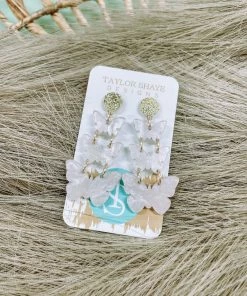 Texas Bling Karly Triple Butterfly Drop Earrings Jewelry