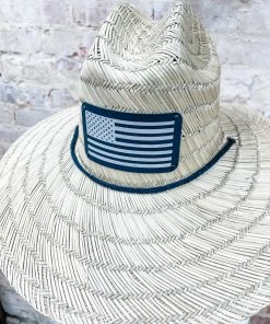 Texas Bling Hats American Flag Straw Hat