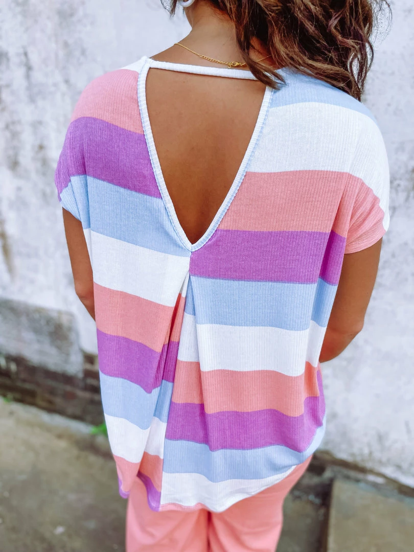 Ces Femme Savanna Multi Stripped Ribbed Jersey Knit Top 7 Ces Femme Savanna Multi Stripped Ribbed Jersey Knit Top