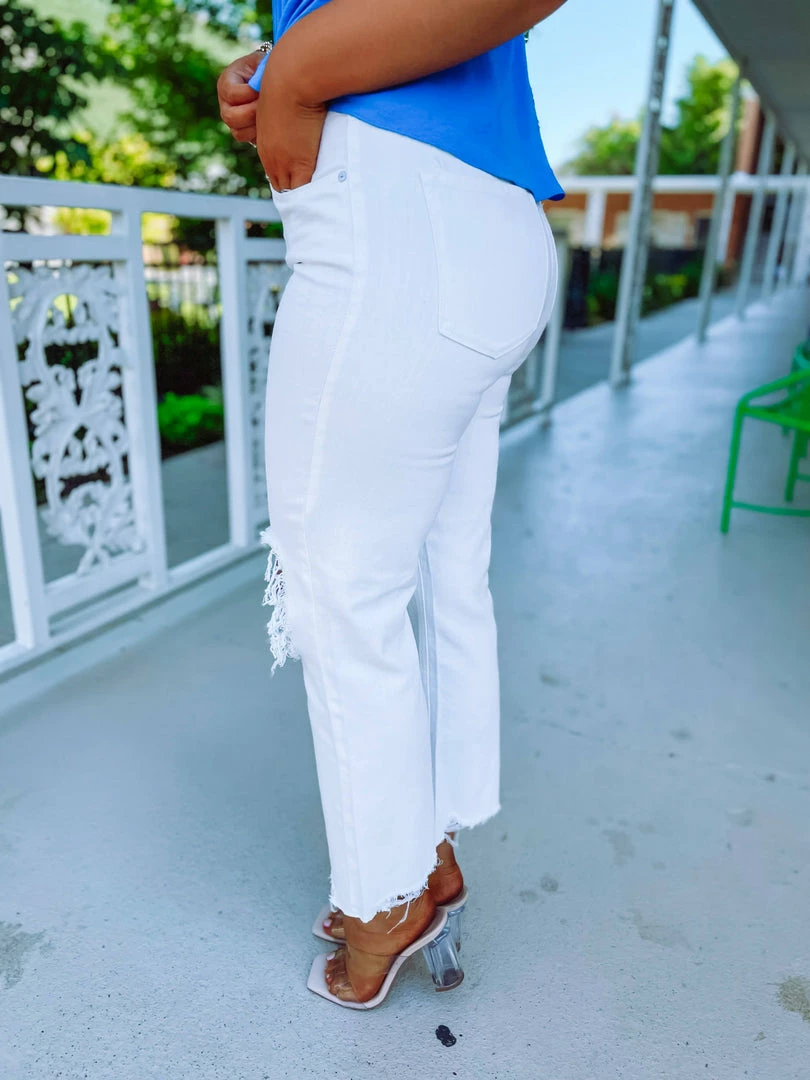 Kancan Denim Dakota High Rise Straight Leg Distressed Jeans 3 Kancan Denim Dakota High Rise Straight Leg Distressed Jeans