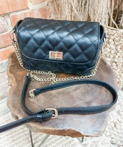 Texas Bling Jade Leather Rectangle Diamond Bag- Black