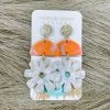 Texas Bling Lila Acrylic Flower Drop Earrings Jewelry