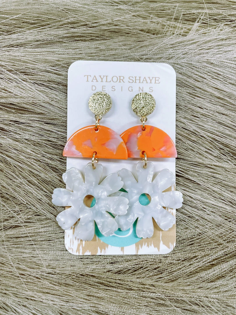 Texas Bling Lila Acrylic Flower Drop Earrings Jewelry 1 Texas Bling Lila Acrylic Flower Drop Earrings Jewelry