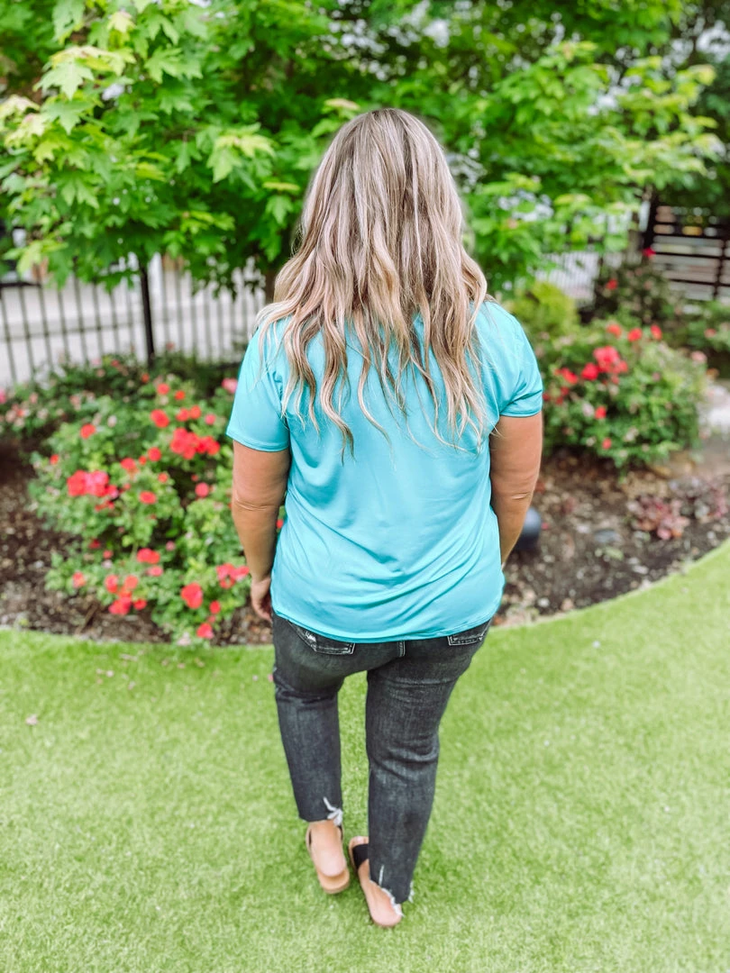 Umgee Audrey Pleated Gathered Front Top- Jade 4 Umgee Audrey Pleated Gathered Front Top- Jade