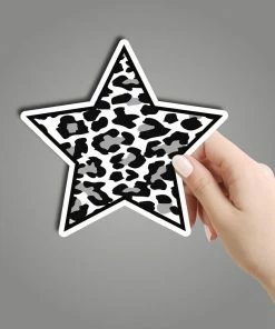 Texas Bling Black Leopard Star Sticker Stickers