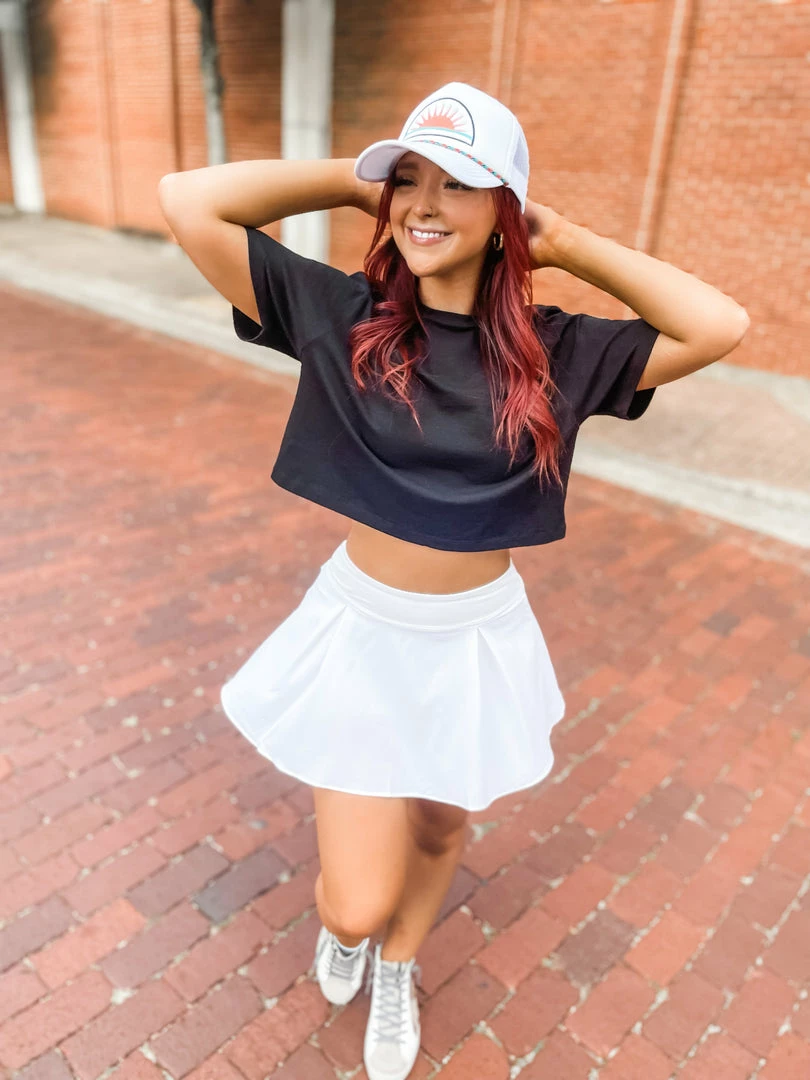 Love Tree Brandy Mini Skort- White Bottoms 2 Love Tree Brandy Mini Skort- White Bottoms