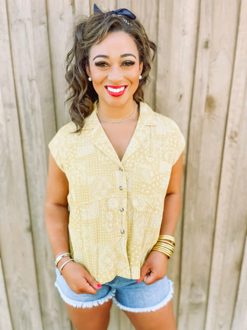 Easel Eden Paisley Printed Shirt 1 Easel Eden Paisley Printed Shirt